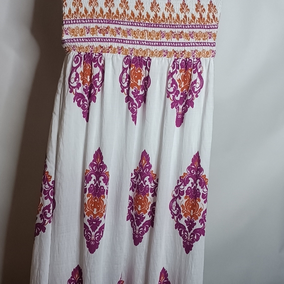 Chic White and Purple Maxi Dress - Picture 3 of 11